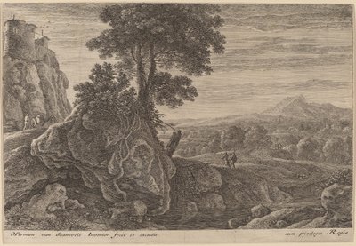 Haus auf einem Felsen von Herman van Swanevelt
