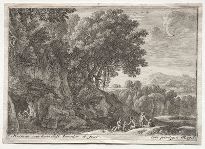 Landschaft mit Satyrn von Herman van Swanevelt