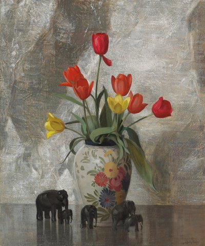 Elefanten und Tulpen von Hermann Dudley Murphy