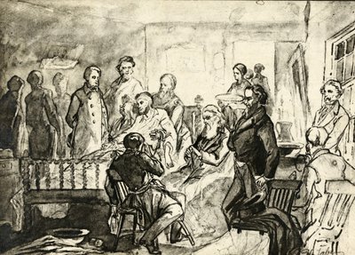 Abraham Lincoln auf seinem Sterbebett, ca. 1865 von Hermann Faber