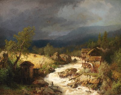 Mühle an einem Wildbach, 1871 von Hermann Herzog