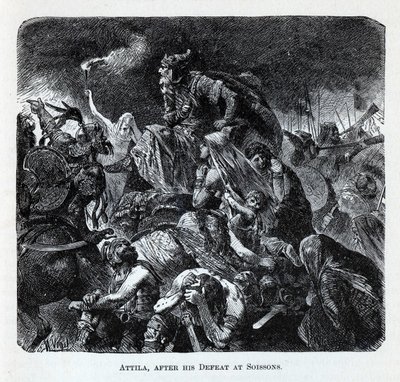 Attila nach seiner Niederlage bei Soissons, 1882 von Hermann Vogel
