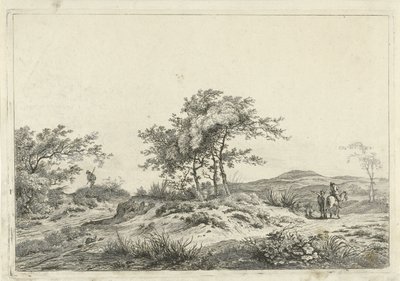 Landschaft mit Reiter und Fußgänger von Hermanus Fock