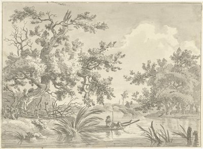 Landschaft mit zwei Fischern von Hermanus Fock