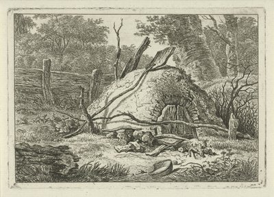Ofen mit Schaufel von Hermanus Fock