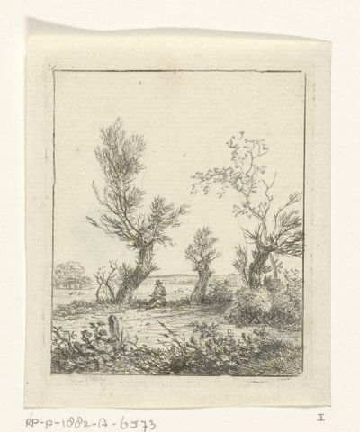 Zeichner zwischen Weiden von Hermanus Fock