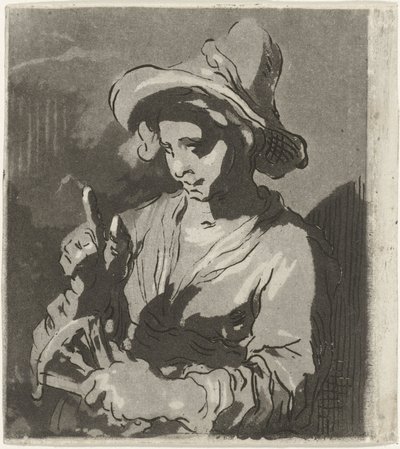 Frau mit Fächer von Hermanus Fock