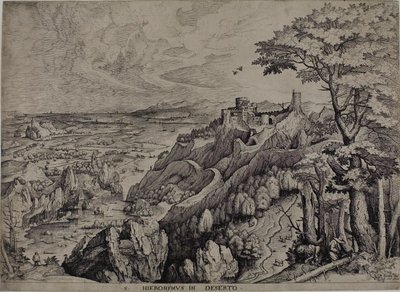 Heiliger Hieronymus in der Wüste von Hieronymus Cock