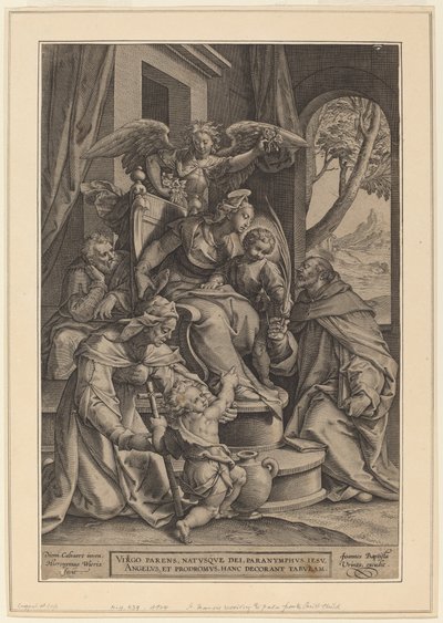 Die heilige Verwandtschaft von Hieronymus Wierix after Denys Calvaert