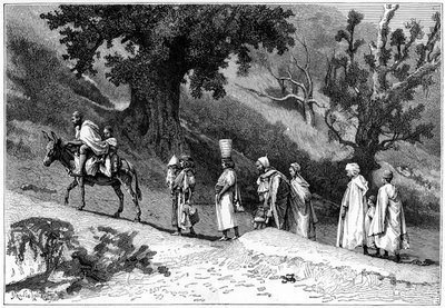 Kabylische Familie auf Reisen, Algerien, um 1890 von Hildibrand