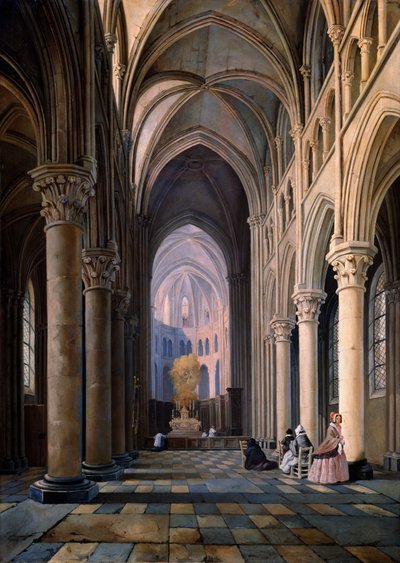 Innenraum einer Kirche von Hippolyte Joseph Cuvelier