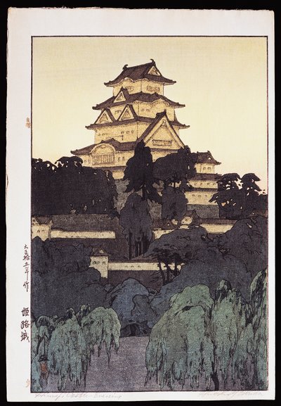 Abendansicht des Himeji-Schlosses von Hiroshi Yoshida