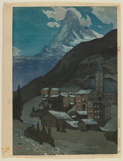 Matterhorn - Nacht, Taisho-Ära von Hiroshi Yoshida