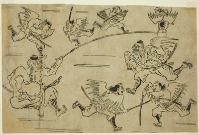 Der Tengu-König trainiert seine Schüler von Hishikawa Moronobu