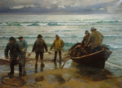 Lachsfischer bei Sele von Hjalmer Eilif Emanuel Peterssen