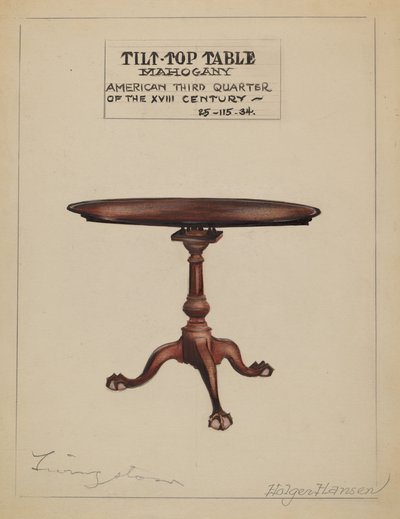 Kipptisch, 1935-1942 von Holger Hansen