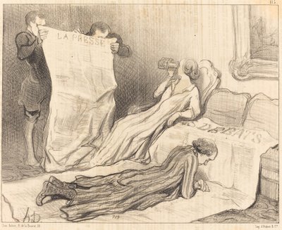 Abonnenten erhalten ihre Zeitung... von Honoré Daumier