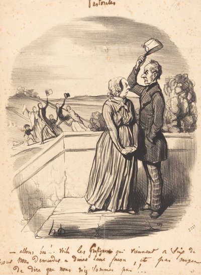 Allons bon!... voila les grafignons... von Honoré Daumier