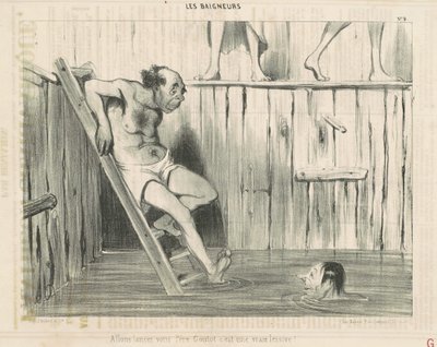 Allons lancez vous père goutot... von Honoré Daumier