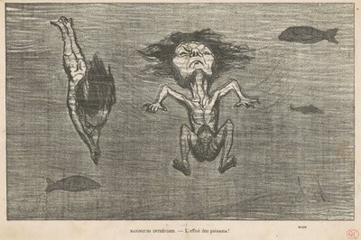 Unerschrockene Badende von Honoré Daumier