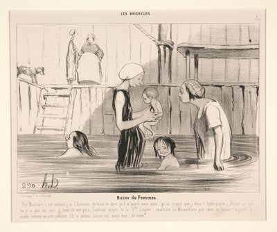 Bains des Femmes. Oui Madame von Honoré Daumier