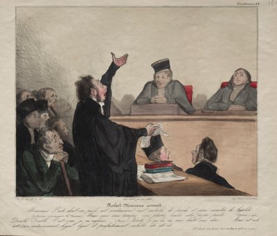 Caricaturana, Tafel 44: Robert-Macaire, Anwalt, 1837 von Honoré Daumier