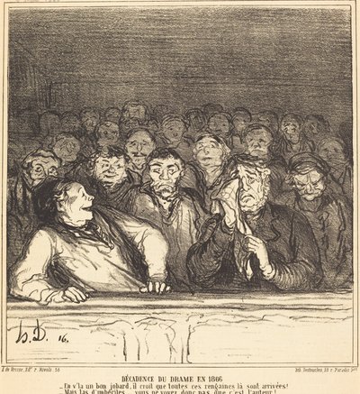 Verfall des Dramas im Jahr 1866 von Honoré Daumier