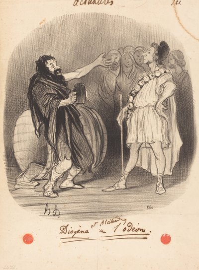 Diogenes und Alkibiades im Odeon von Honoré Daumier