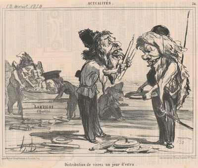 Verteilung von Lebensmitteln an einem besonderen Tag von Honoré Daumier