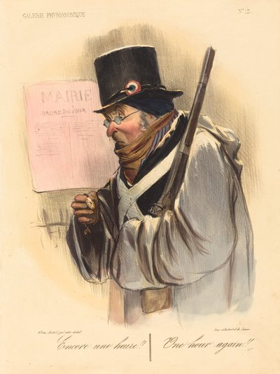Noch eine Stunde!! von Honoré Daumier