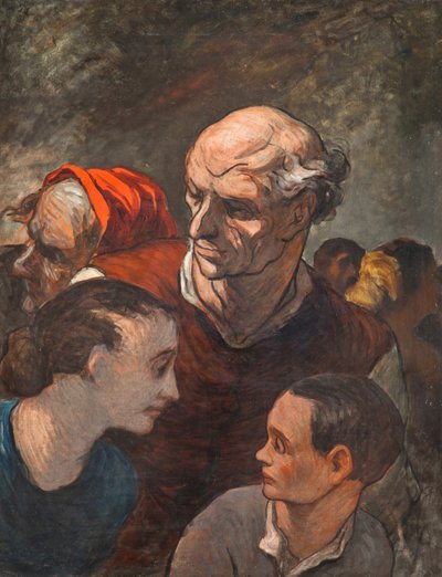 Familie auf den Barrikaden von Honoré Daumier