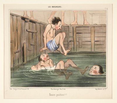 Falsche Position!!! aus Les Baigneurs von Honoré Daumier