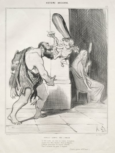 Herkules von der Liebe gezähmt von Honoré Daumier