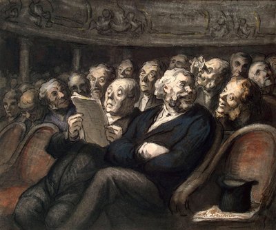 Pause an der Comédie-Française, 1858 von Honoré Daumier
