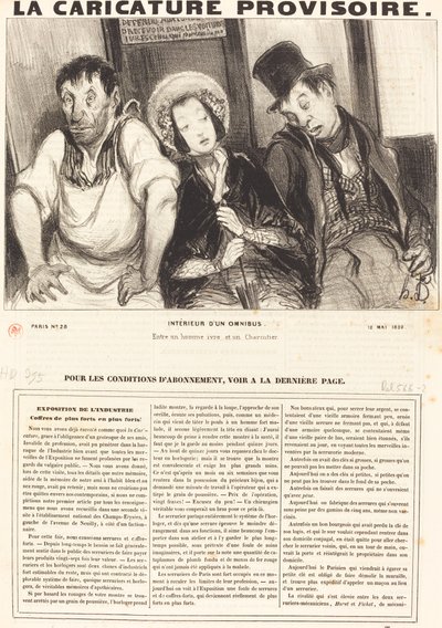 Innenraum eines Omnibusses von Honoré Daumier