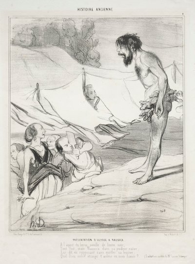 Einführung von Odysseus bei Nausikaa von Honoré Daumier