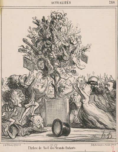 Der Weihnachtsbaum der großen Kinder von Honoré Daumier