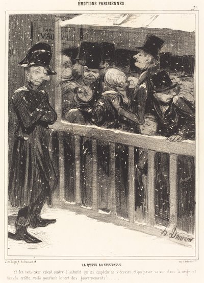 Die Warteschlange am Theater von Honoré Daumier