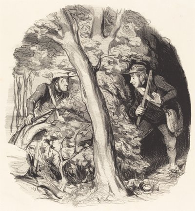 Das Treffen im Wald von Honoré Daumier