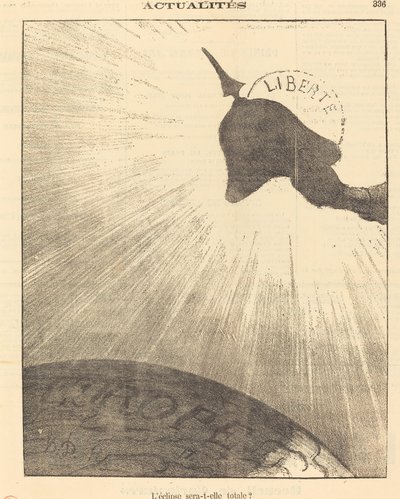 Wird die Sonnenfinsternis total sein? von Honoré Daumier
