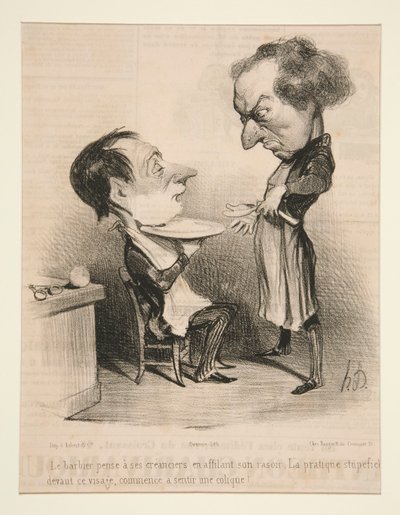 Der Barbier denkt an seine Gläubiger von Honoré Daumier