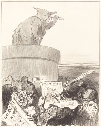 Le Constitutionnel, der den politischen Horizont betrachtet von Honoré Daumier