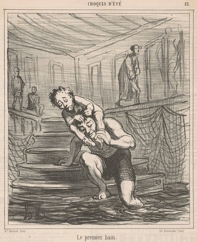 Das erste Bad von Honoré Daumier