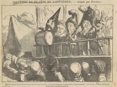 Musiker spielen zwölf Stunden lang ... von Honoré Daumier