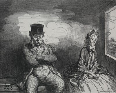 Im Zug: Ein angenehmer Begleiter von Honoré Daumier