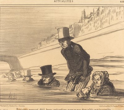 Pariser nehmen... ihre Vorsichtsmaßnahmen... von Honoré Daumier