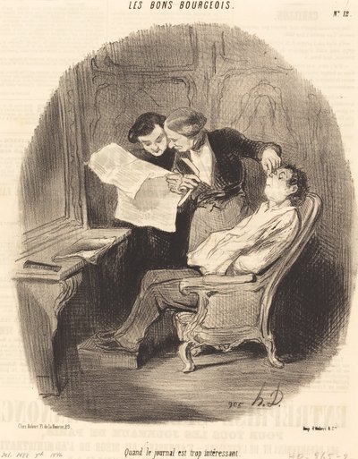 Wenn die Zeitung zu interessant ist von Honoré Daumier