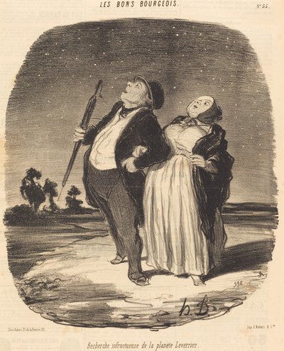 Erfolglose Suche nach dem Planeten Leverrier von Honoré Daumier
