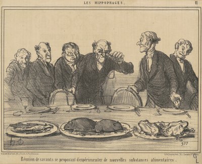 Versammlung von Gelehrten, die sich vorschlagen... von Honoré Daumier