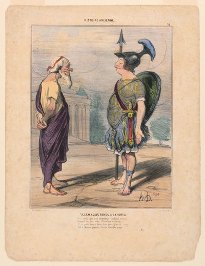 Telemach kehrt zur Tugend zurück von Honoré Daumier